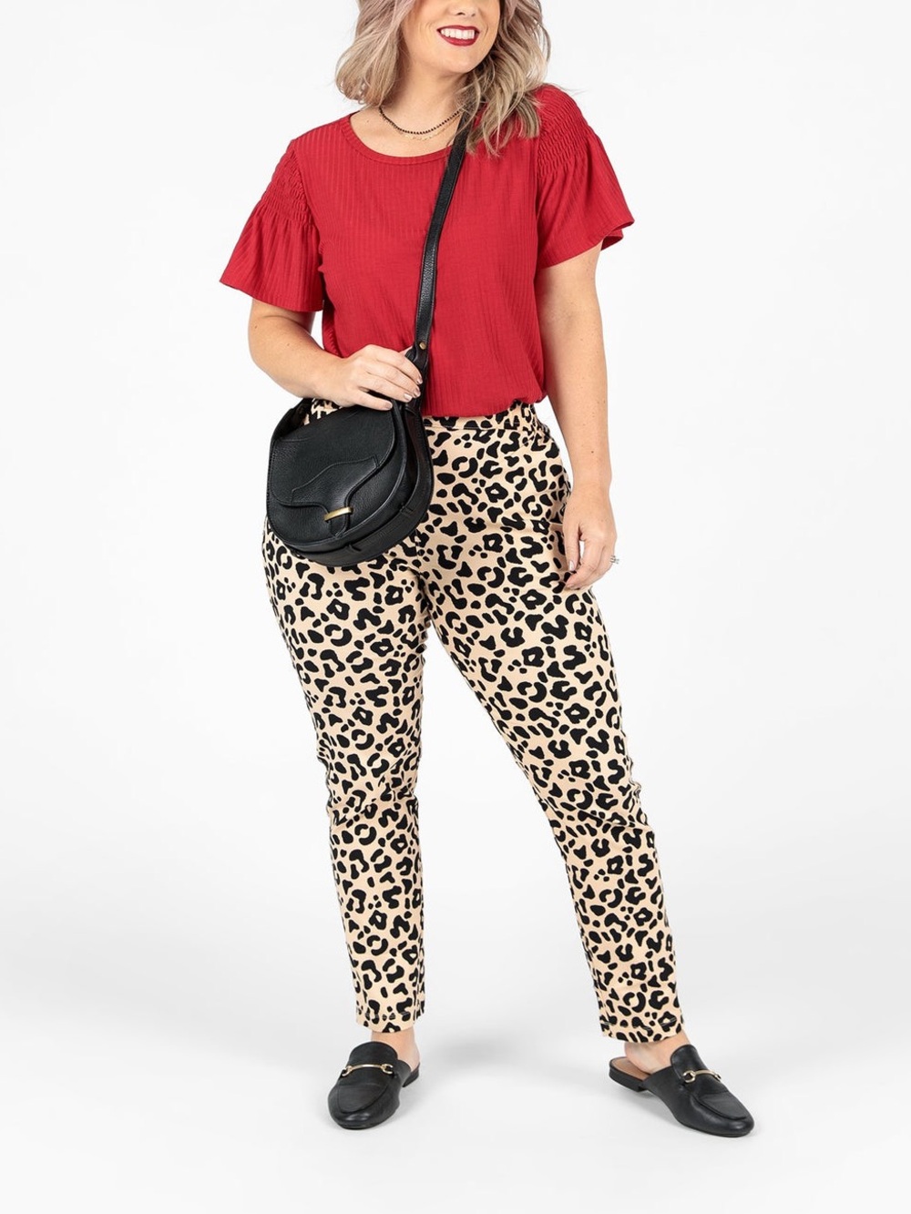 LuLaRoe Cheetah Print Smocked Waist Ankle Pant
